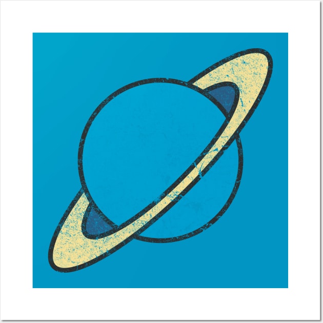 Distressed Saturn Planet Wall Art by vladocar